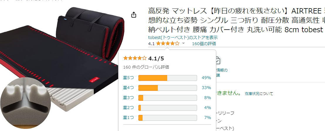 エアツリーマットレスAmazon口コミ